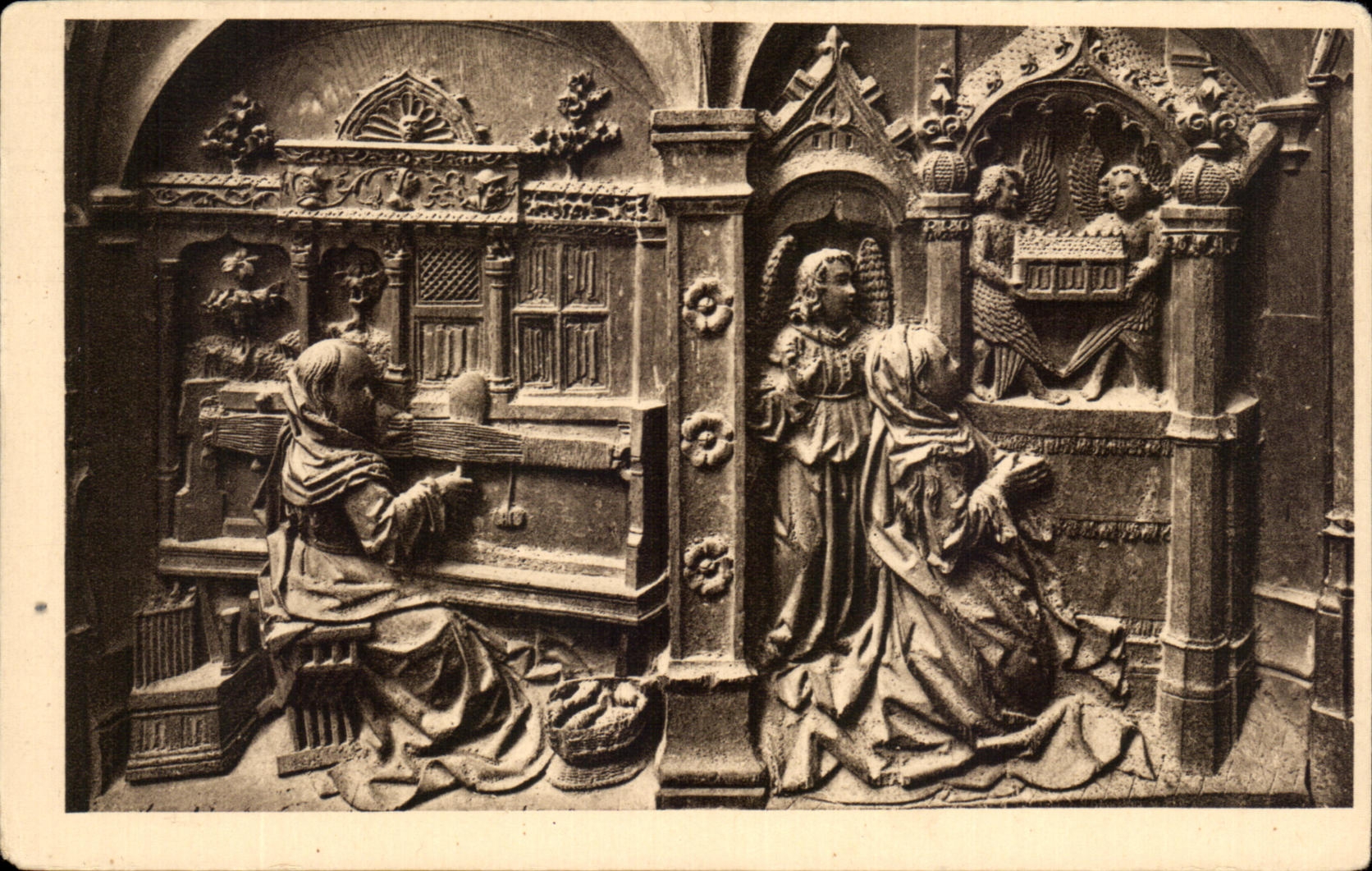 CPA Cathedrale d'Amiens Stalles Du Choeur Escalier Marie en priere 