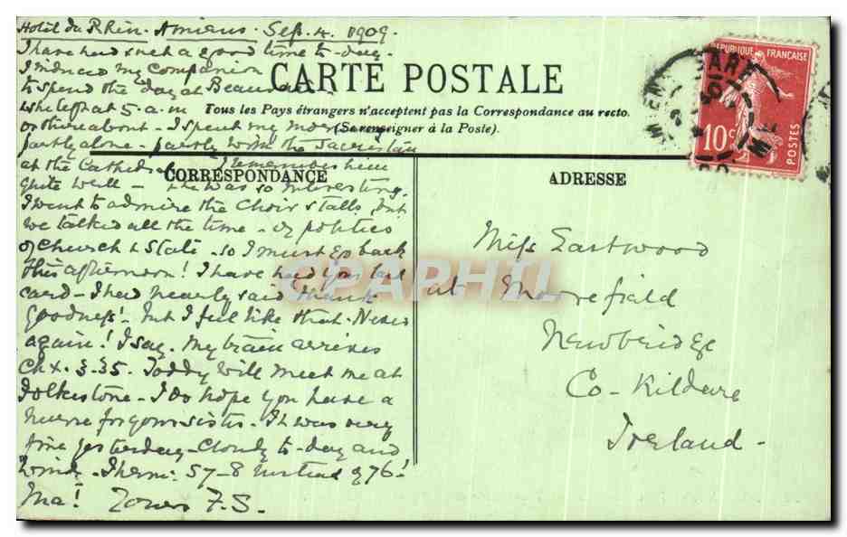 CPA Amiens La Cathedrale Translation des Reliques de St Firmin St Salve — Rückseite
