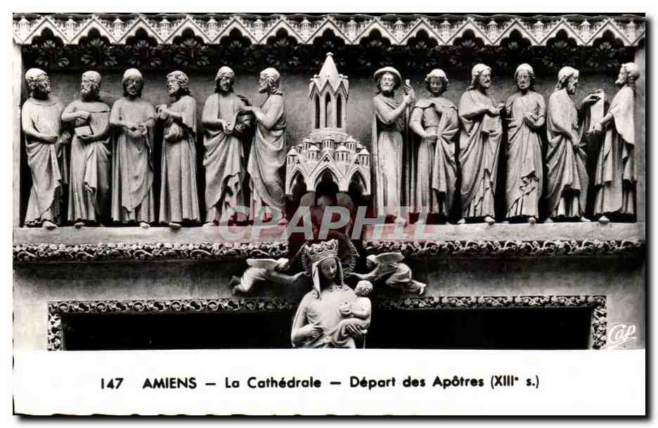 CPA Amiens La Cathedrale Depart des Apotres