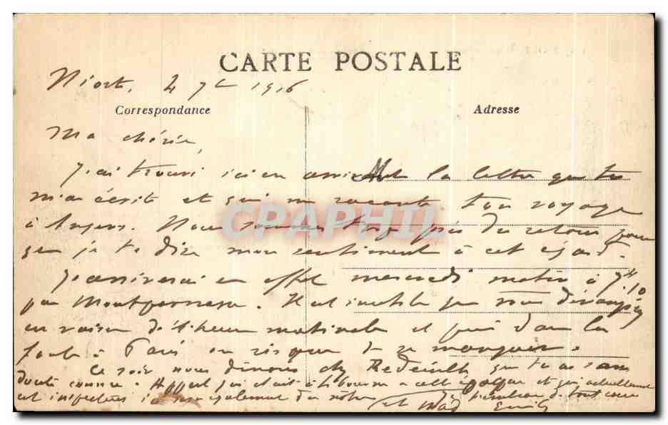 CPA Niort Le Donjon Vue prise de Vieux Ponts — Rückseite