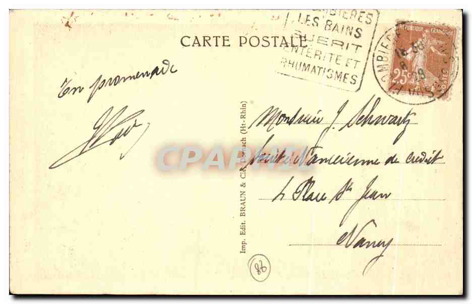 CPA Plonbieres Les Bains Interieur Des Nouveaux Thermes — Verso