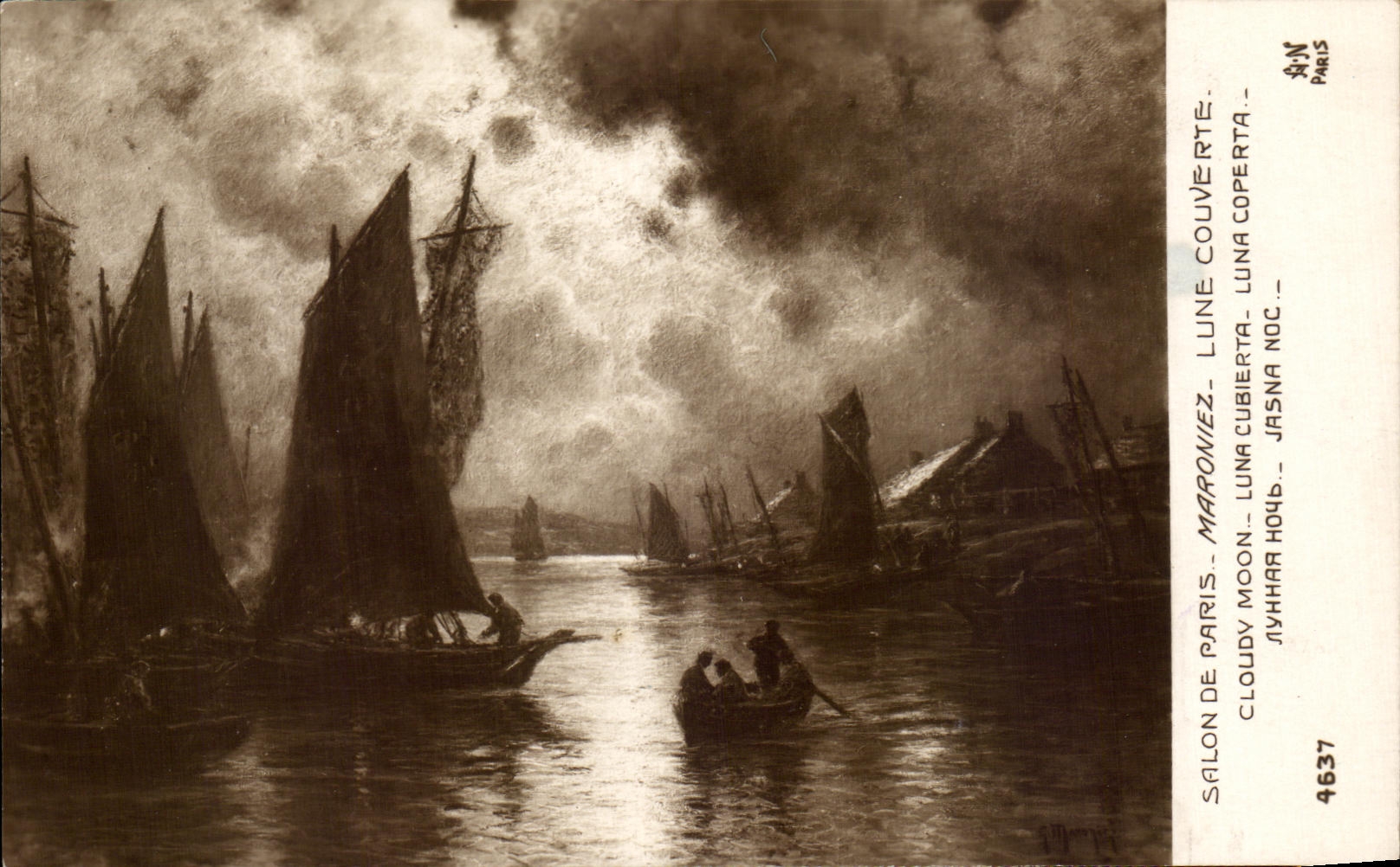 CPA Salon De Paris Maroniez Lune Couverte Bateaux