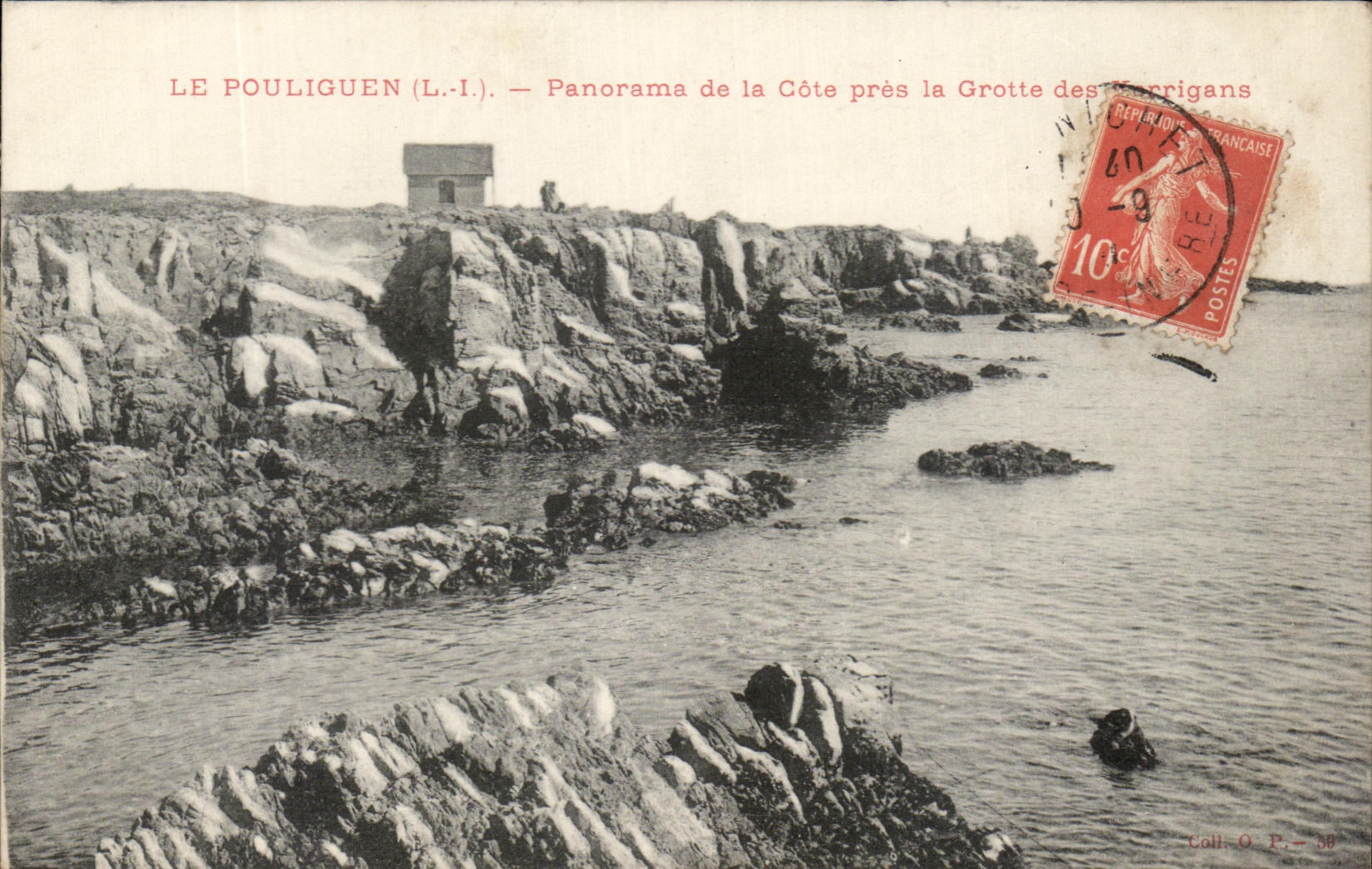 CPA Le Pouliguen Panorama de la Cote Pres la Grotte des Carrigans
