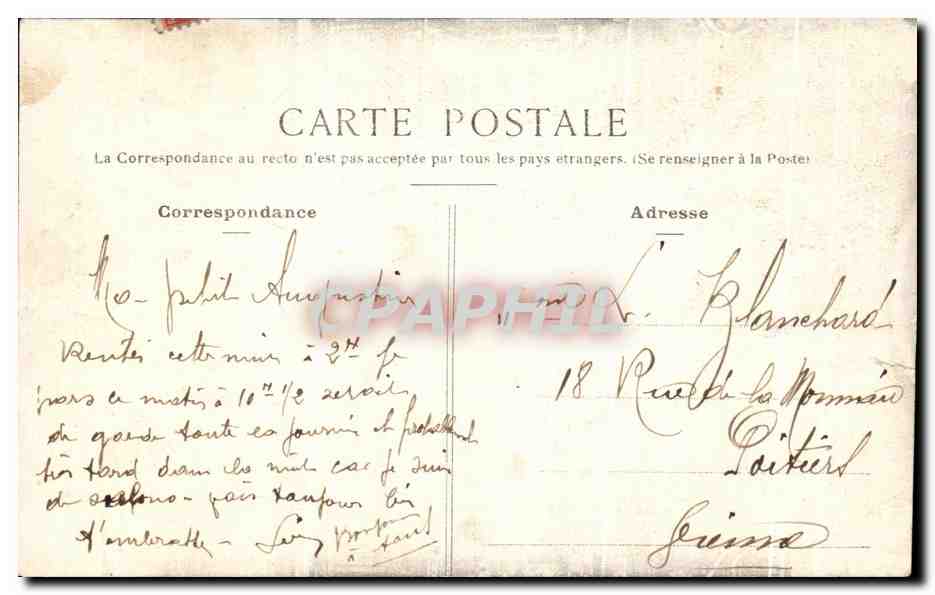 CPA Armenonville Bois De Boulogne — Verso