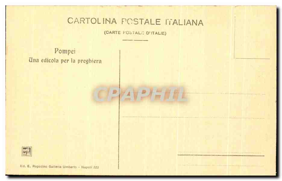 CPA Pompei Una Edicola per la Preghiera — Rückseite