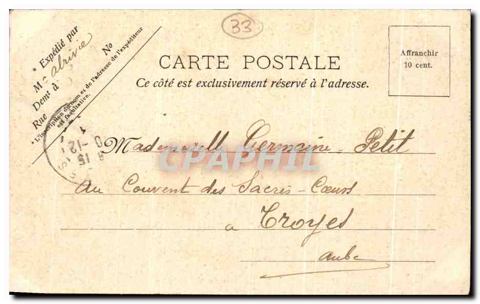 Bordeaux — La Place et les Allées de Tourny — V. P. Paris 943 — Rückseite