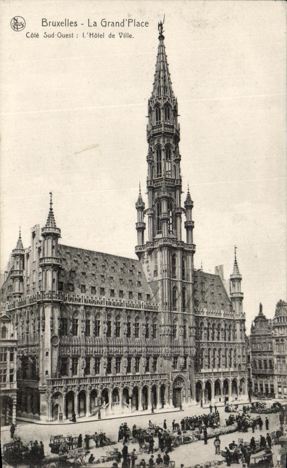 CPA Bruxelles La Grand Place L'Hotel de Ville Marche 