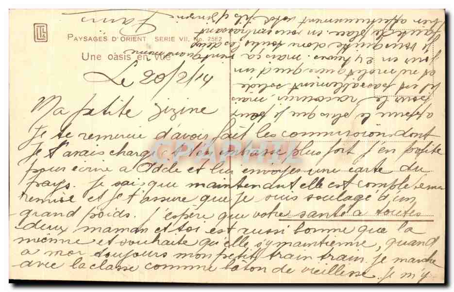CPA Tunisie Chameau Priere Islam — Rückseite