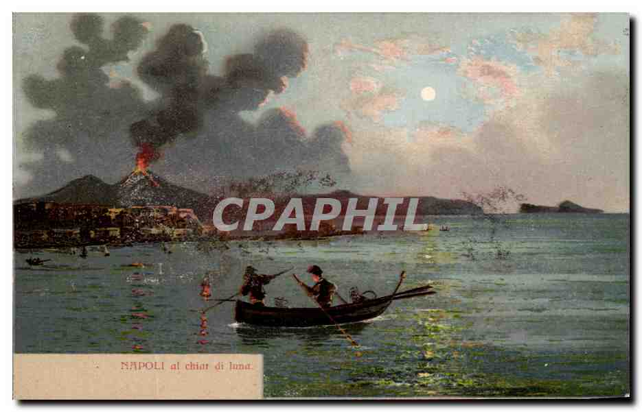CPA Napoli al chiar di luna Volcan