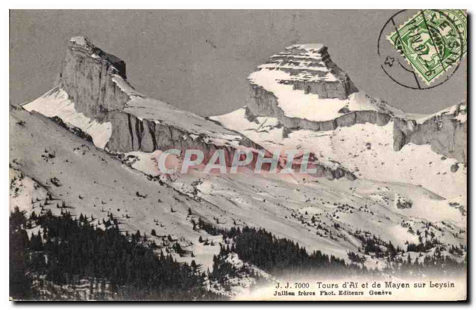 CPA Tours d'Ai et de Mayen sur Leysin Suisse