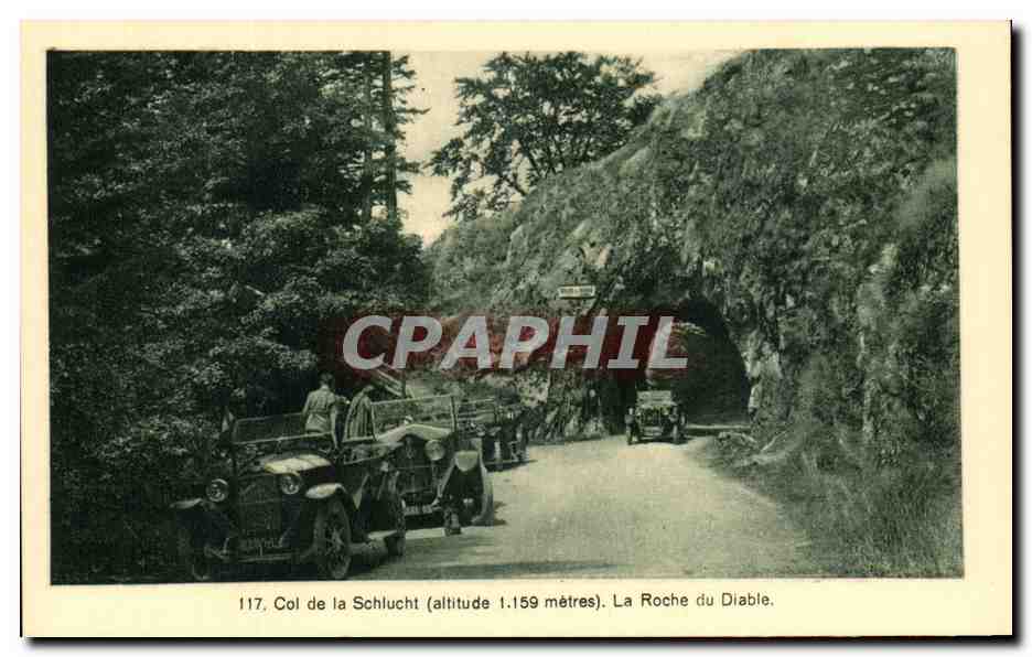 CPA Col de la Schlucht La Roche du Diable Automobile 