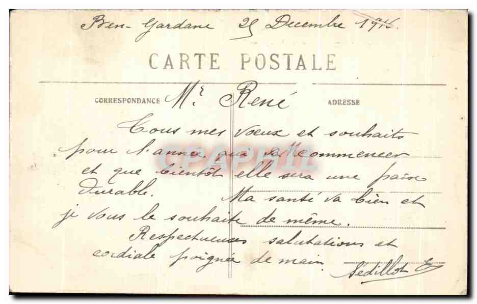 CPA Ben Gardane Place de la Synagogue Algerie Judaica — Rückseite
