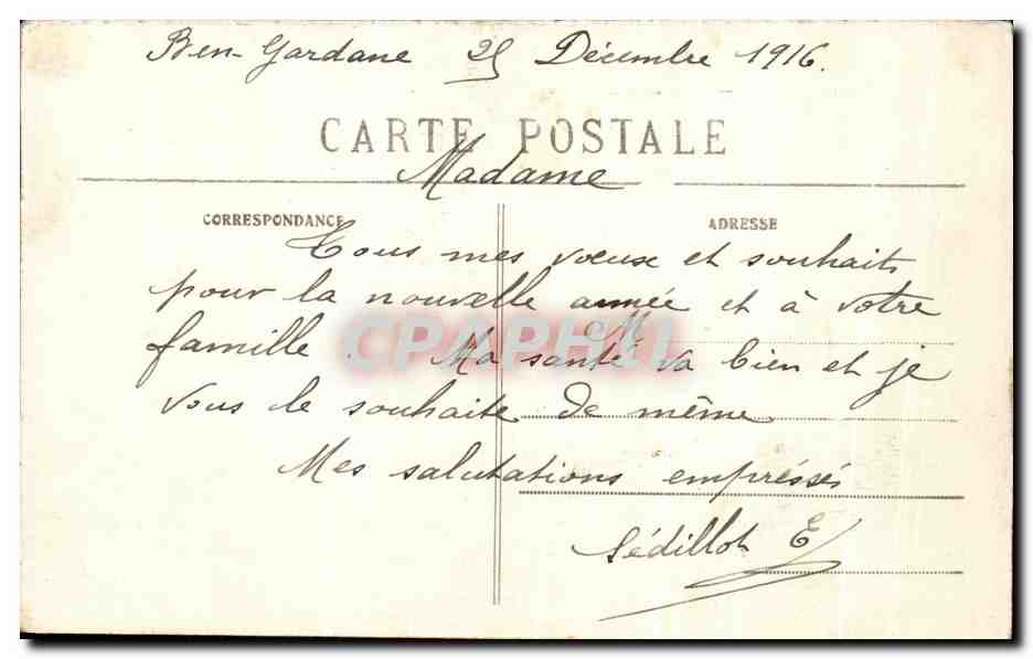 CPA Ben Gardane Place de la Synagogue Algerie Judaica — Rückseite