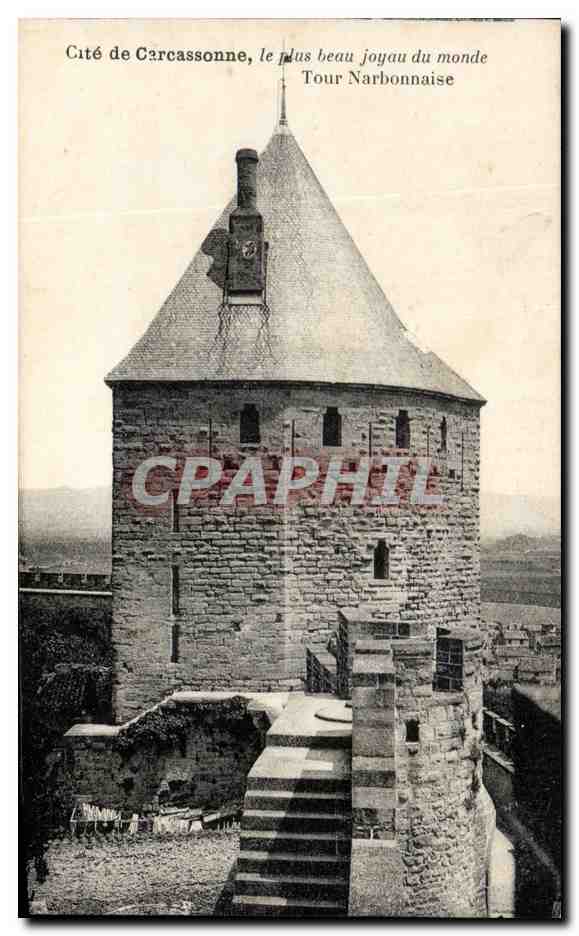 CPA Cite de Carcassonne Tour Narbonnaise