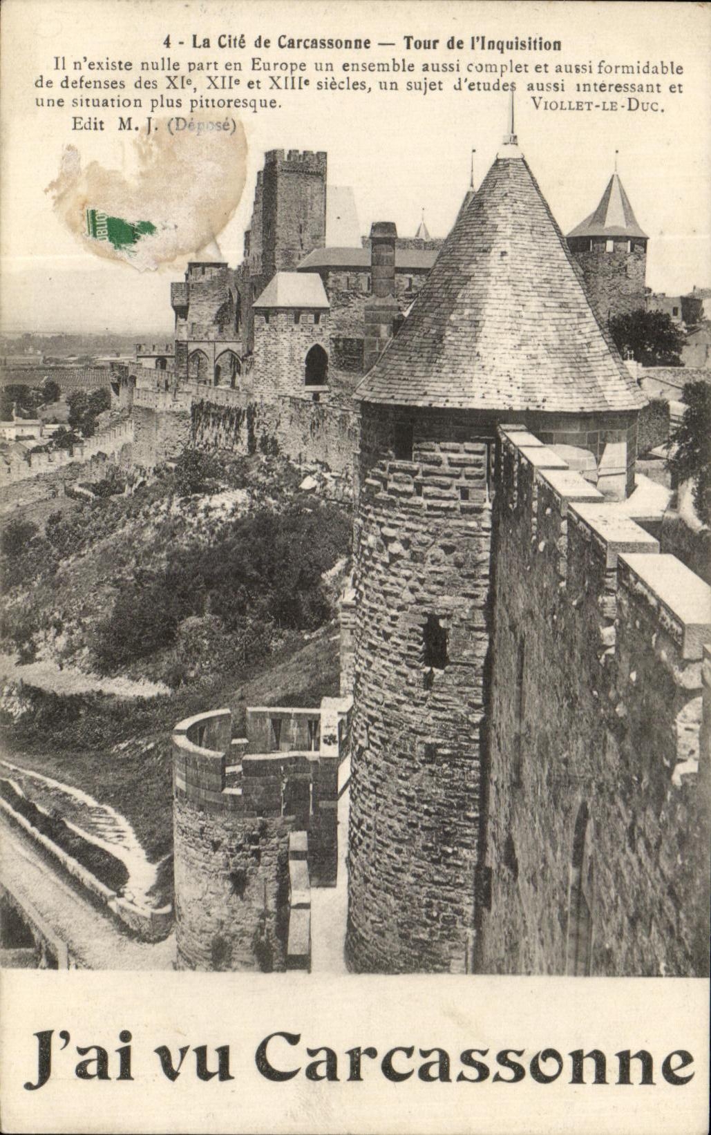 CPA La Cite de Carcassonne Tour de l'Inquisition 