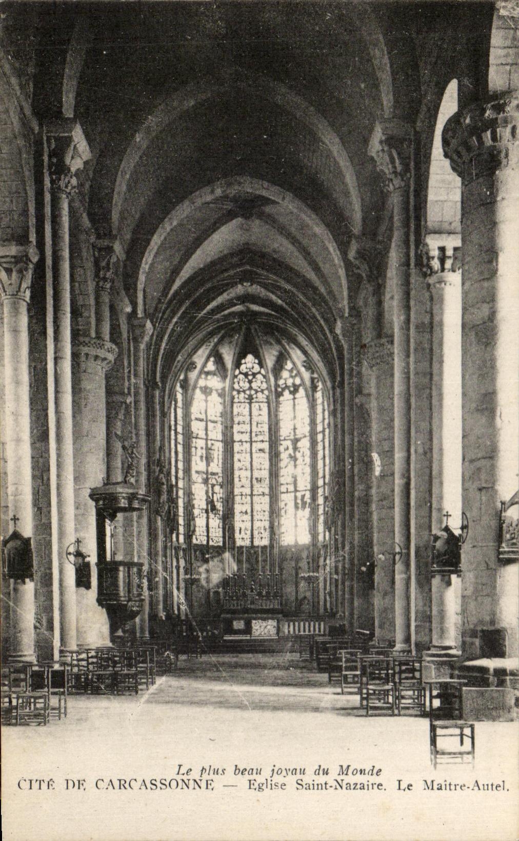 CPA Cite De Carcassonne Eglise Saint Nazaire Le Maitre Autel