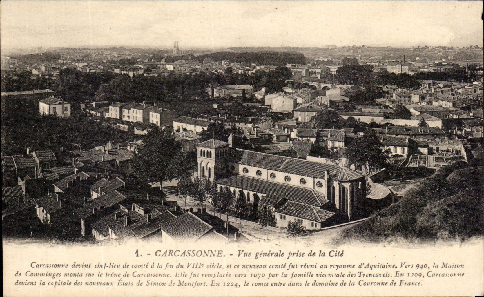 CPA Carcassonne Vue generale prise de la Cite 
