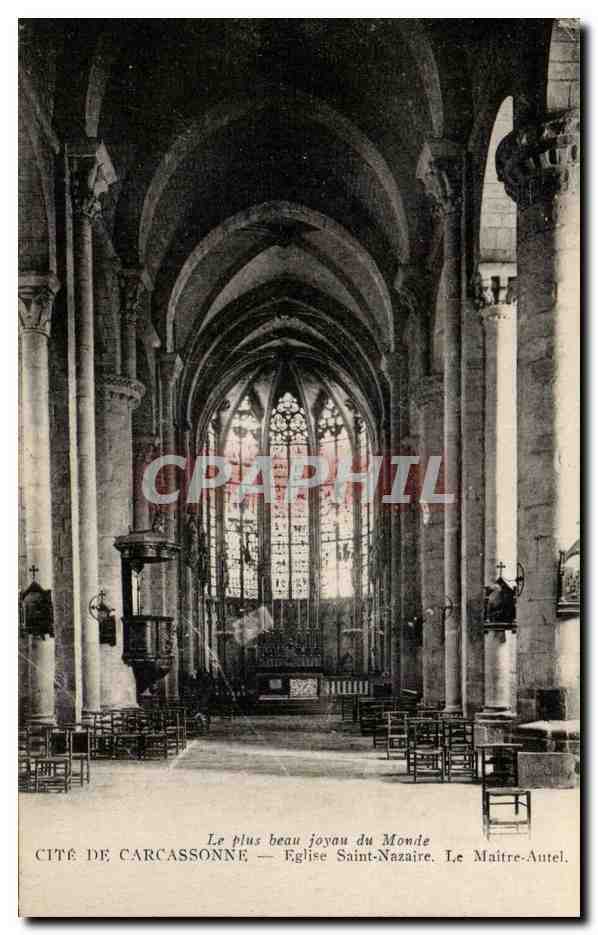 CPA Cite De Carcassonne Eglise Saint Nazaire Le Maitre Autel