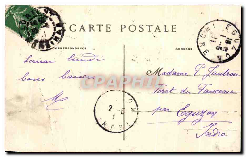 Lorient — La Rue du Morbihan et l'Église Saint-Louis — Collection Villard, Quimper — Rückseite