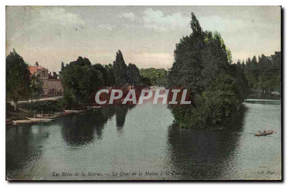 CPA Les Rives De La Marne Le quai De La Marne a la Varenne et l'ile 