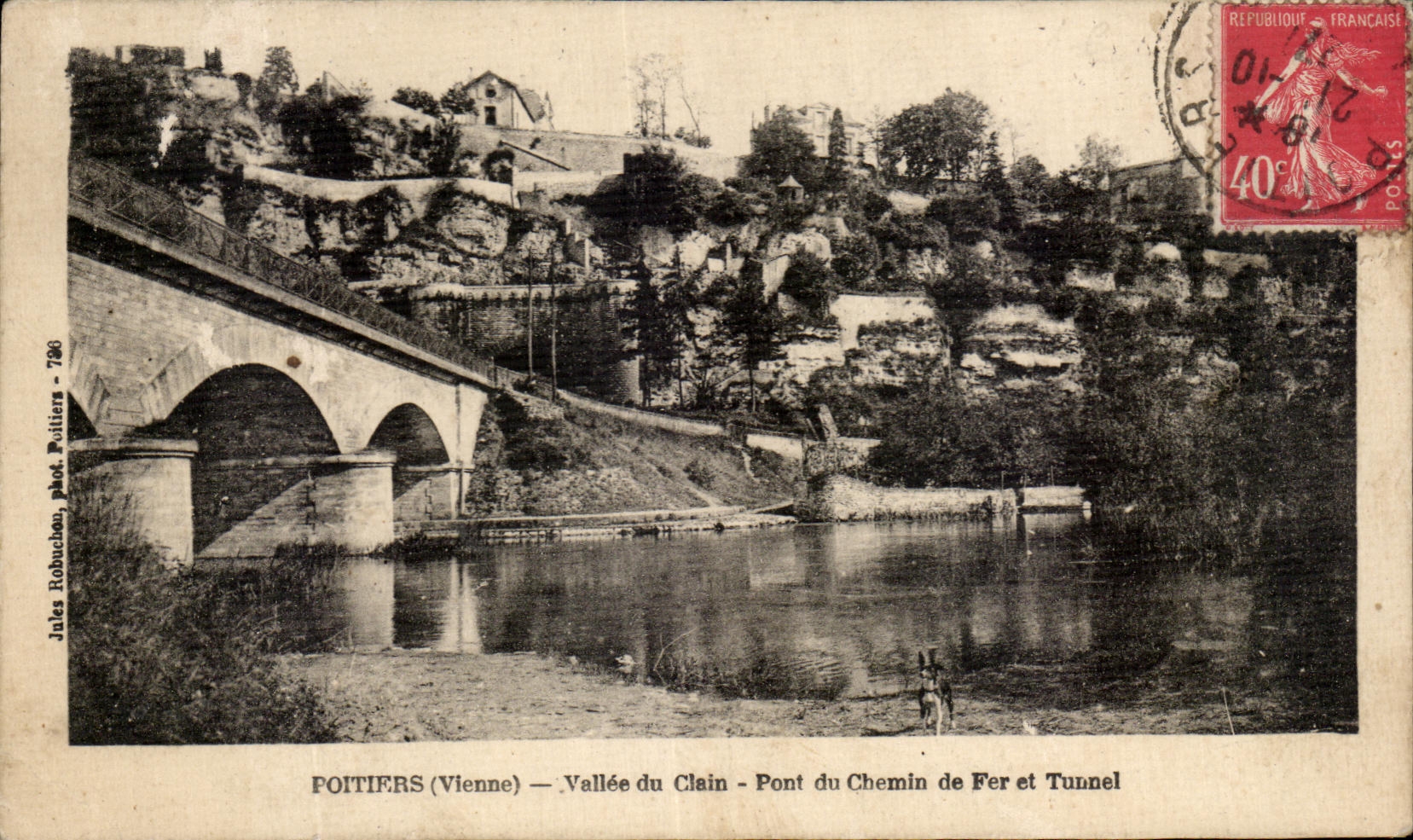 Poitiers (Vienne) — Vallée du Clain - Pont du Chemin de Fer et Tunnel