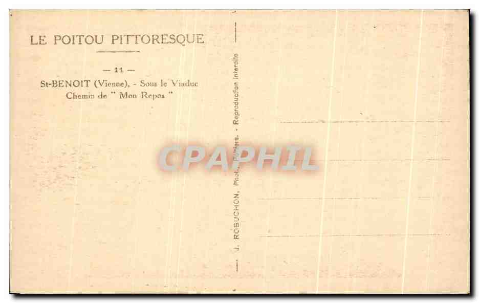 CPA Le Poitou Pittoresque St Benoit Sous Le Viaduc Chemin De Mon Repos — Back