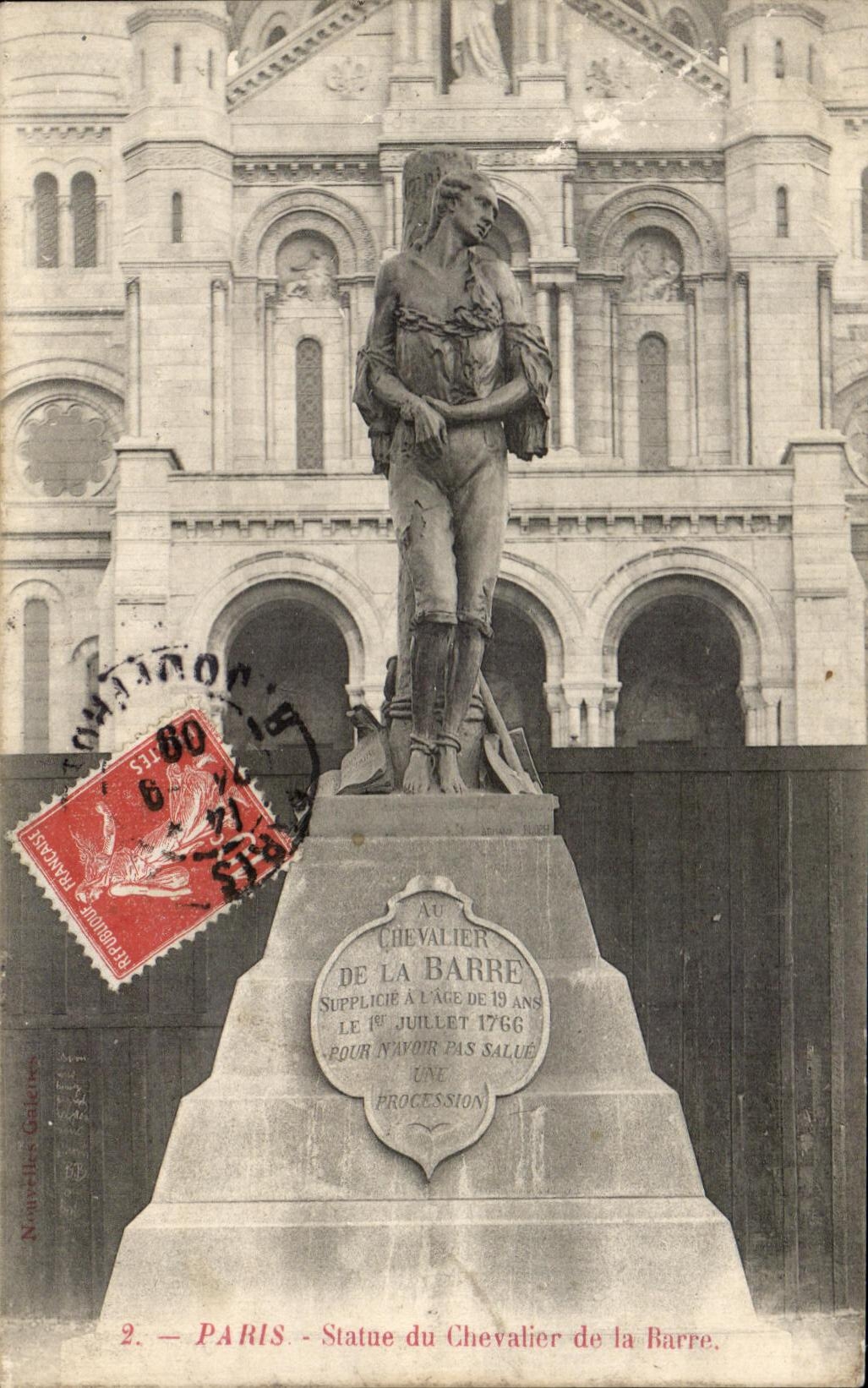 CPA Paris Statue Du Chevalier de la Barre Sacre Coeur Montmartre 