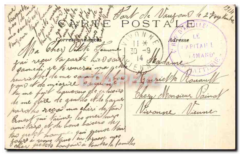CPA Paris Le Penseur Par Auguste Rodin — Rückseite