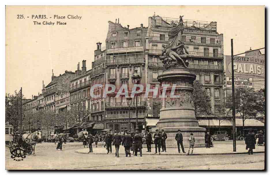 CPA Paris Place Clichy Credit Lyonnais Caleche Taxi