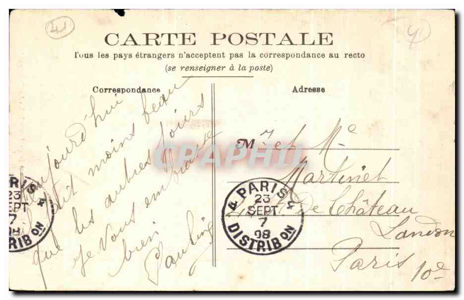 CPA Blois Le Chateau Aile de Louis XII La Porterie — Rückseite
