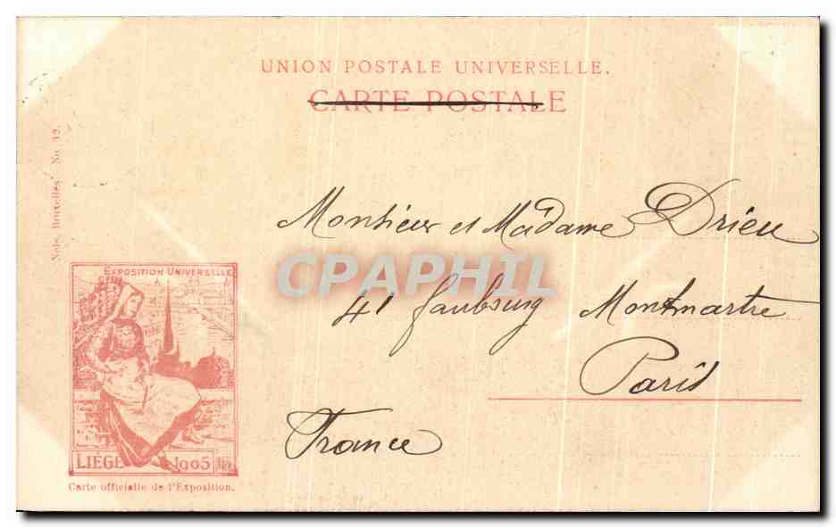 Les Arènes Liégeoises — Exposition universelle de Liège 1905 — Carte postale officielle — Rückseite
