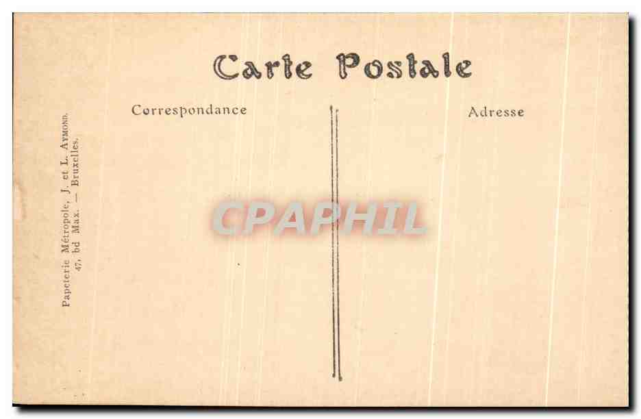 CPA Bruxelles La Place Rogier et la Gare du Nord — Verso