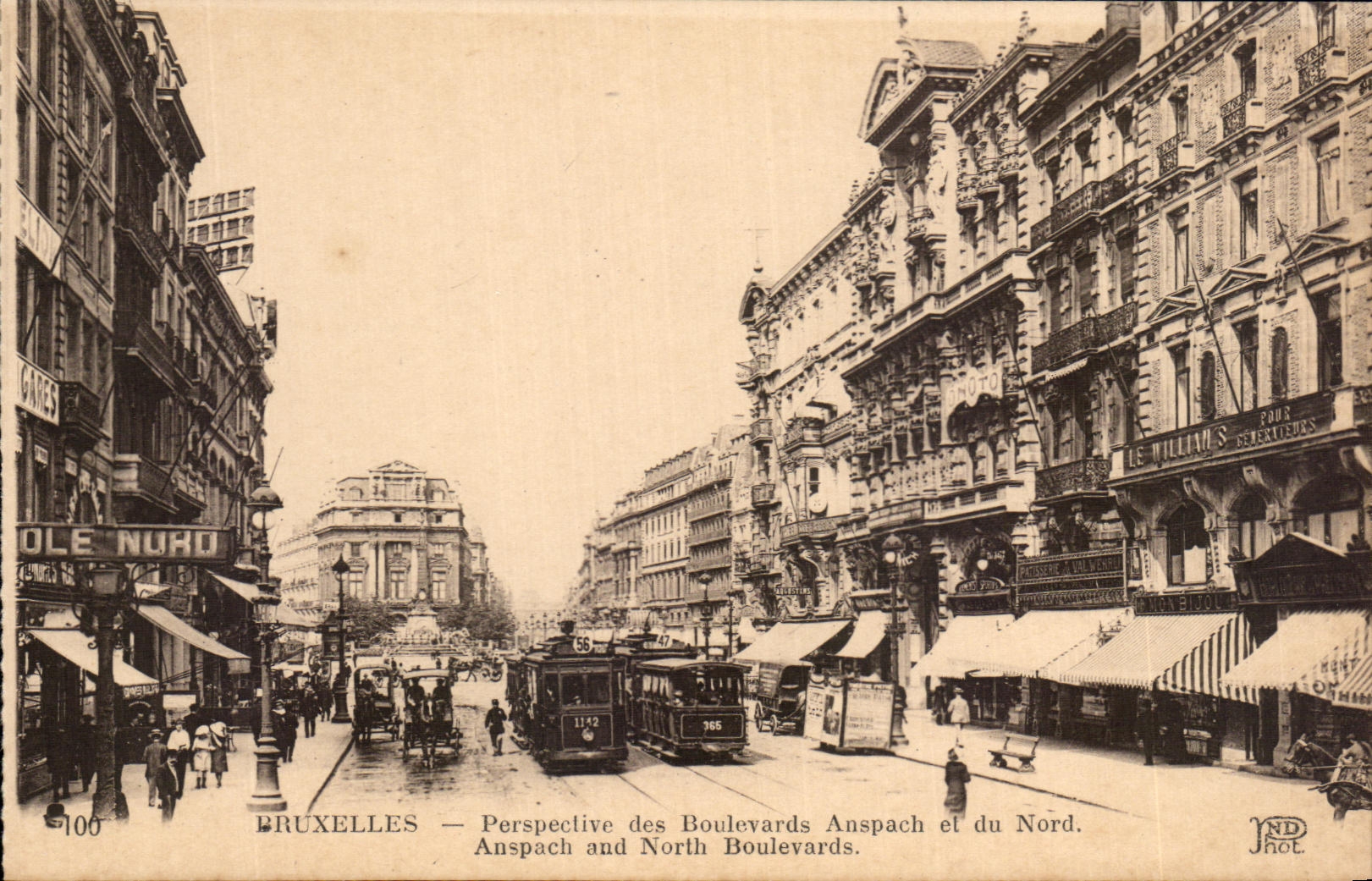 Bruxelles — Perspective des Boulevards Anspach et du Nord — J. St. L. Azam, n°106