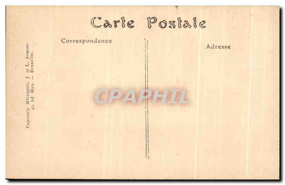 CPA Bruxelles La Rue de I'Eglise Sainte Gudule — Verso