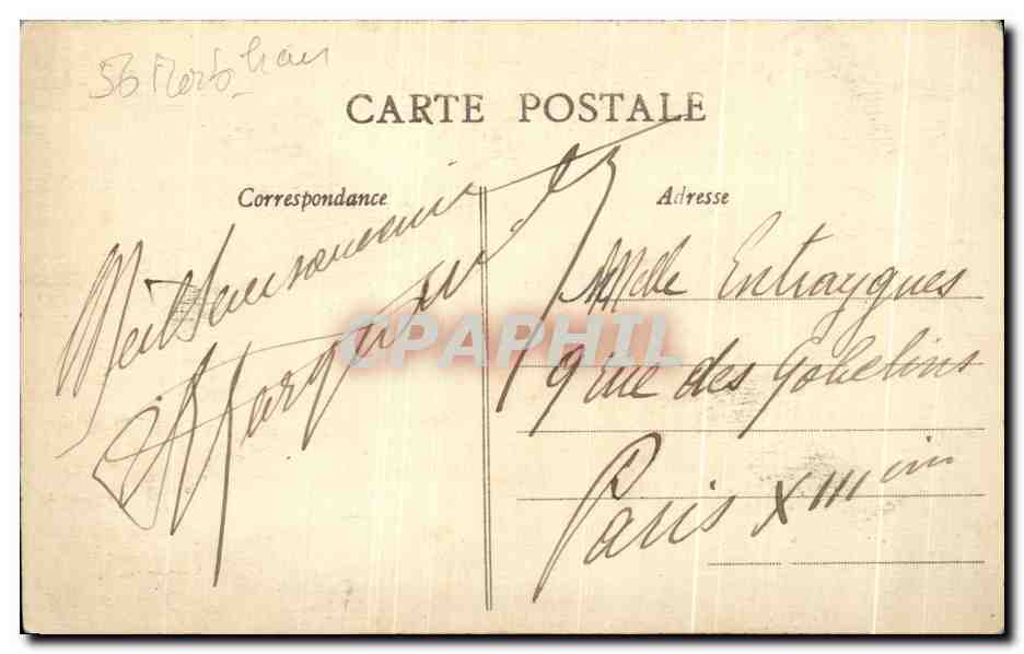 Pontivy — Vue générale prise de la Sapinière de Kerjalette (106 mètres d'altitude) — Arlaud-Nozats, n°23 — Rückseite