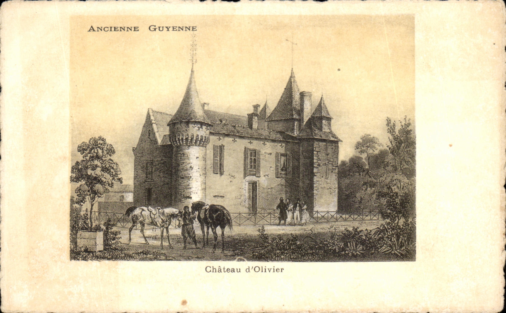 CPA Ancienne Guyenne chateau d'Olivier Cheavux Cheval 