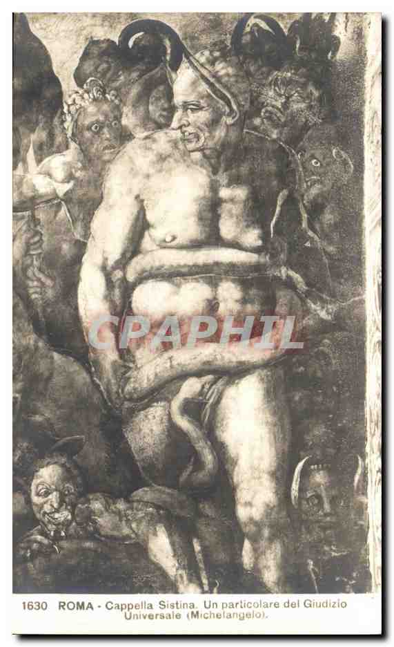 CPA Roma Cappella Sistina Un Particolare del Giudizio Universale Michelangelo 