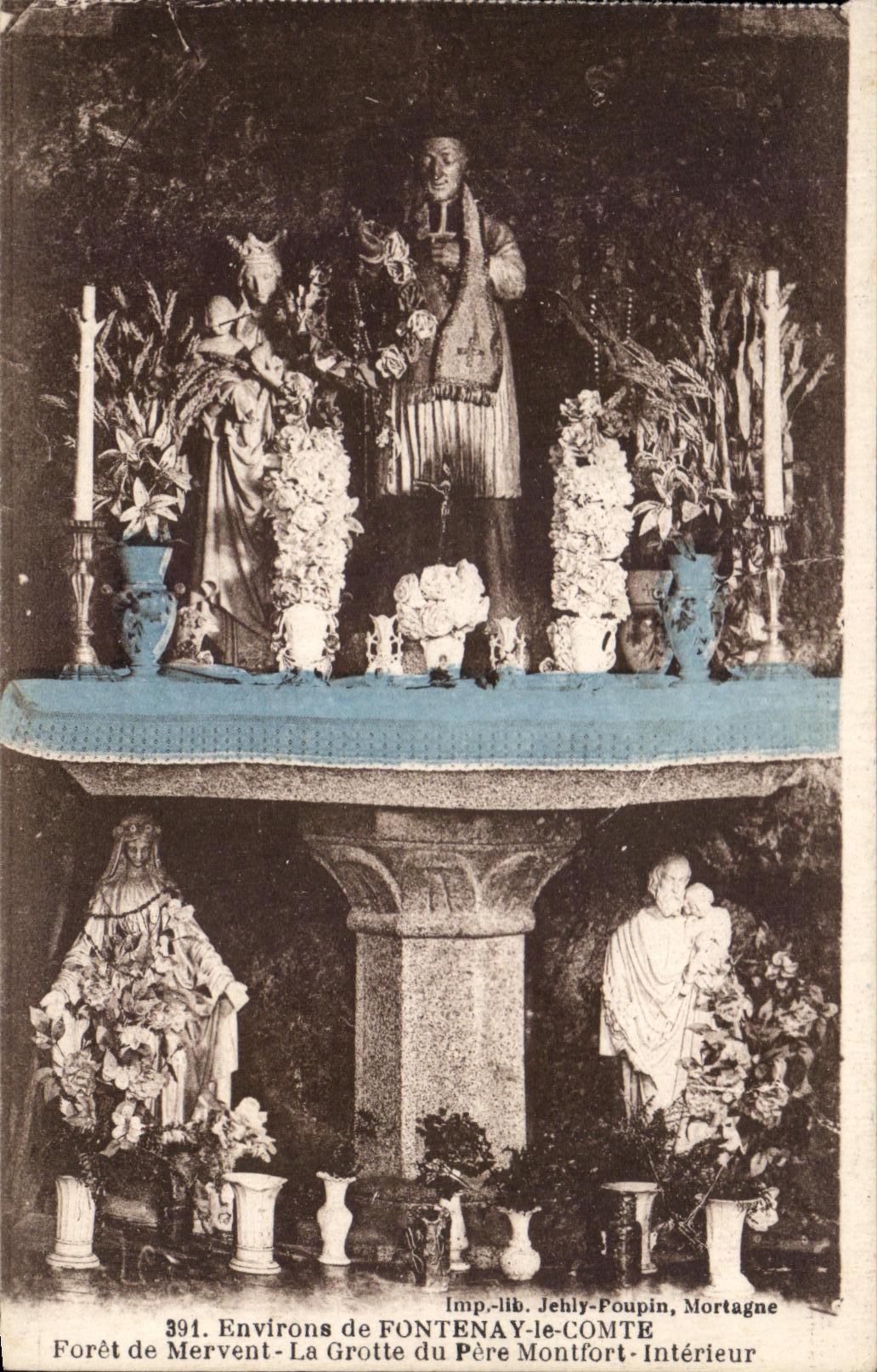 Grotte du Père Montfort — Intérieur — Imp. Jehly-Poupin, Mortagne