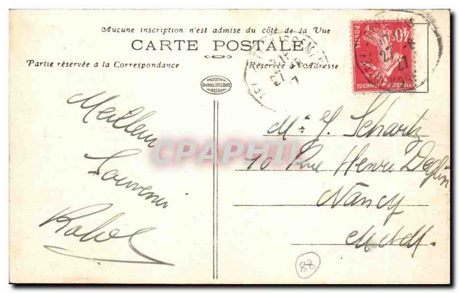 CPA Vittel Entree Du Parc Et Le Casino — Verso