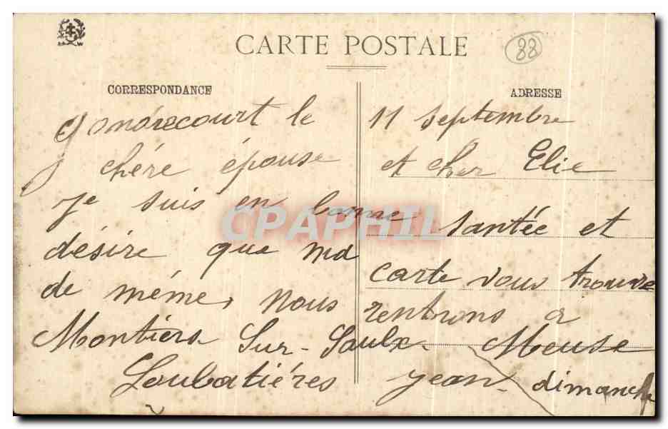 Greux, près de Dommery (Vosges) — Ermitage et chapelle de Bermont — Collection Jeanne d'Arc, N°10895 — Rückseite
