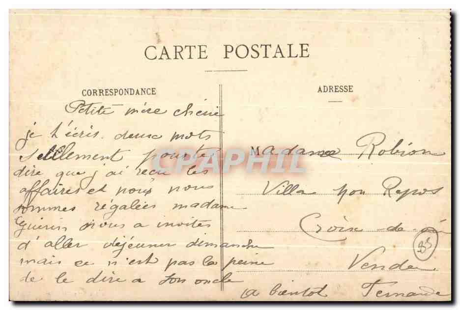 Les Sables-d'Olonne — Un coup de mer sur le Brise-lames de la Chaume — éditeur non visible — Verso
