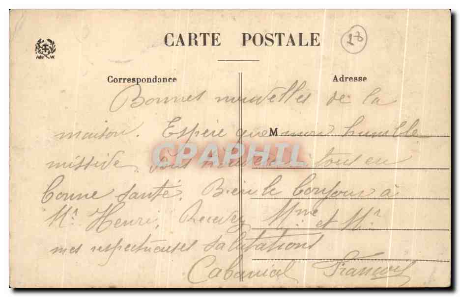 Gérardmer (Vosges) — Pont des Demoiselles — Ad. Welck, N° 5943 — Rückseite