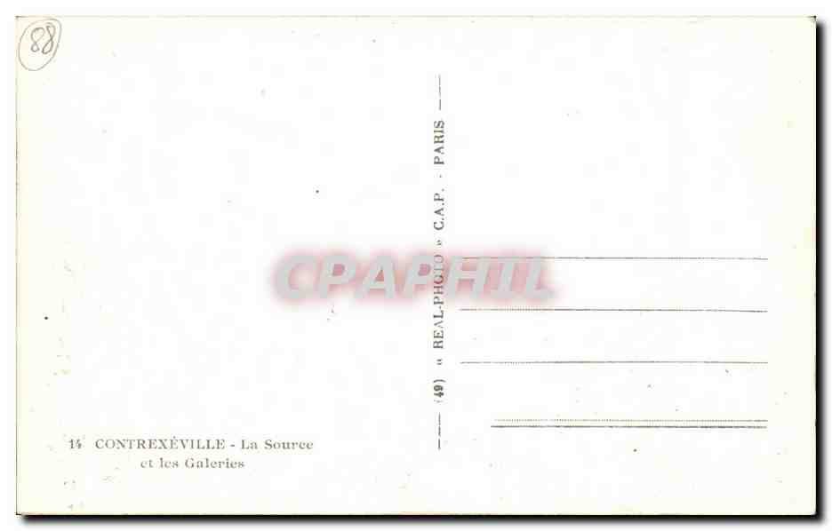 CPA Contrexeville La Source Et Les Galeries — Rückseite