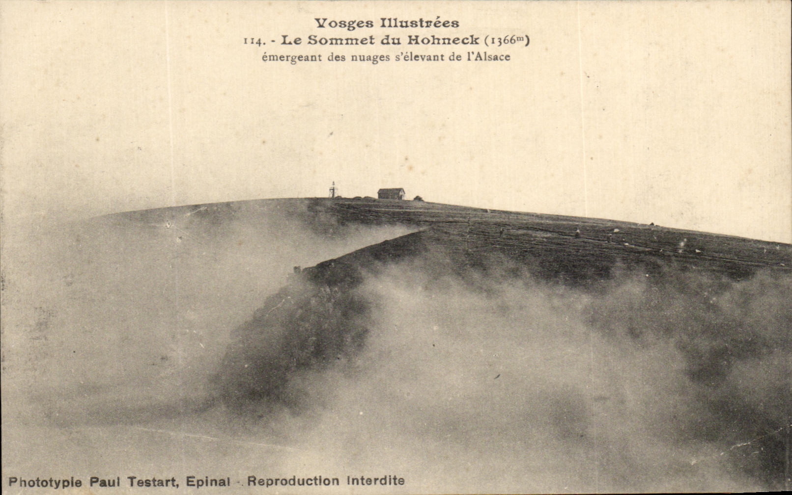 Le Sommet du Hohneck (1366m) — Vosges Illustrées n°114 — Phototypie Paul Testart, Epinal