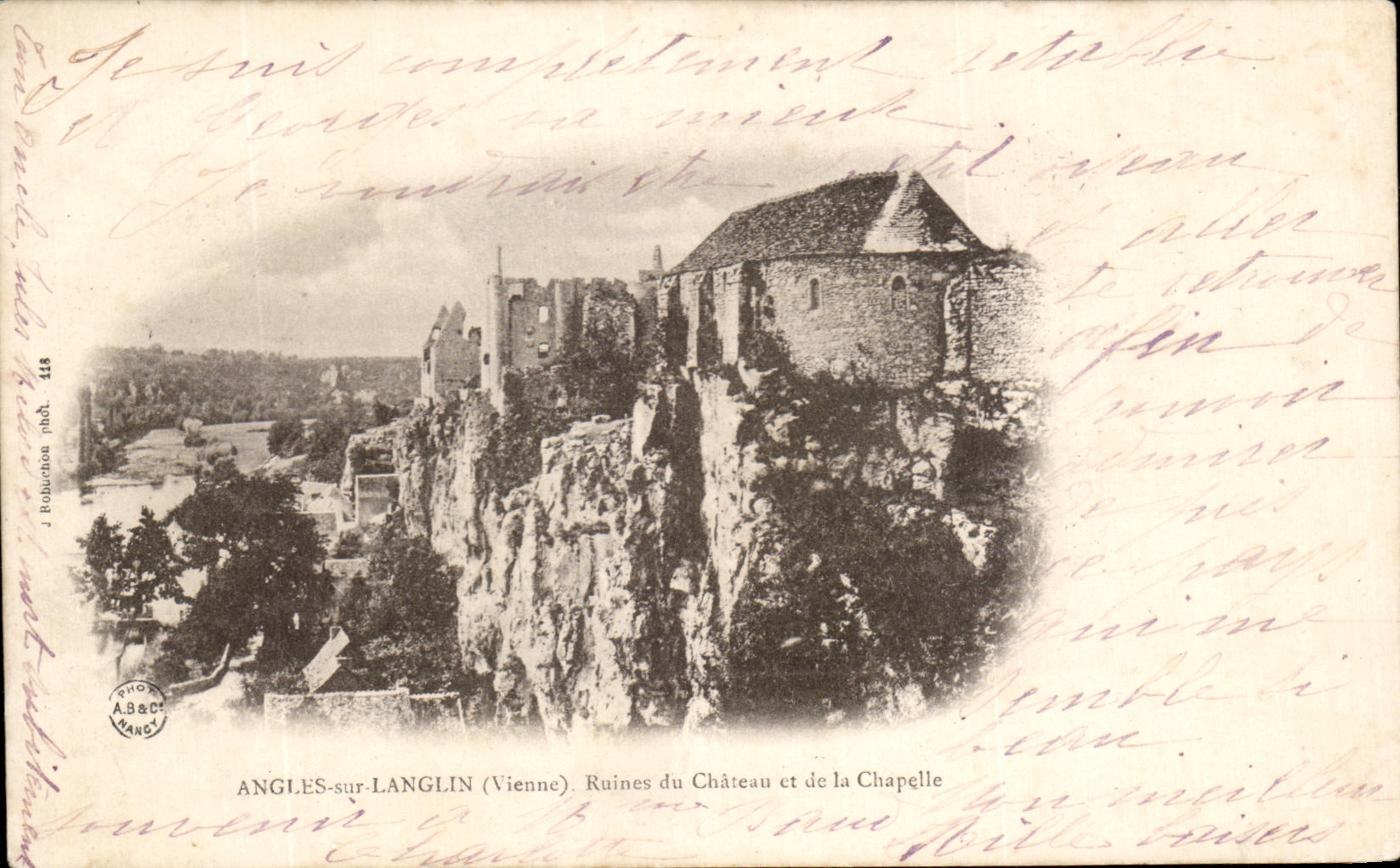 CPA Angles Sur Langlin Ruines Du Chateau Et De La Chapelle