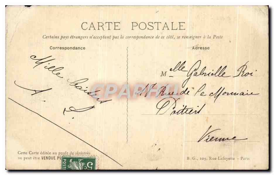 CPA Paris Janvier Fevrier 1910 Rue Theophile Roussel Passy — Verso