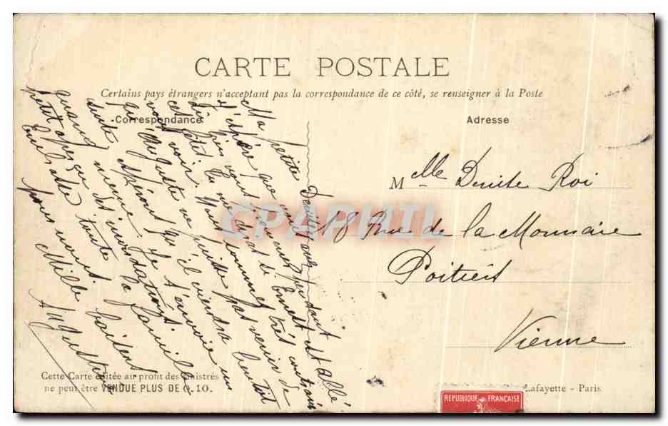 Paris — Janvier-Février 1910 — Quai de la Rapée — Ville de Paris — Rückseite