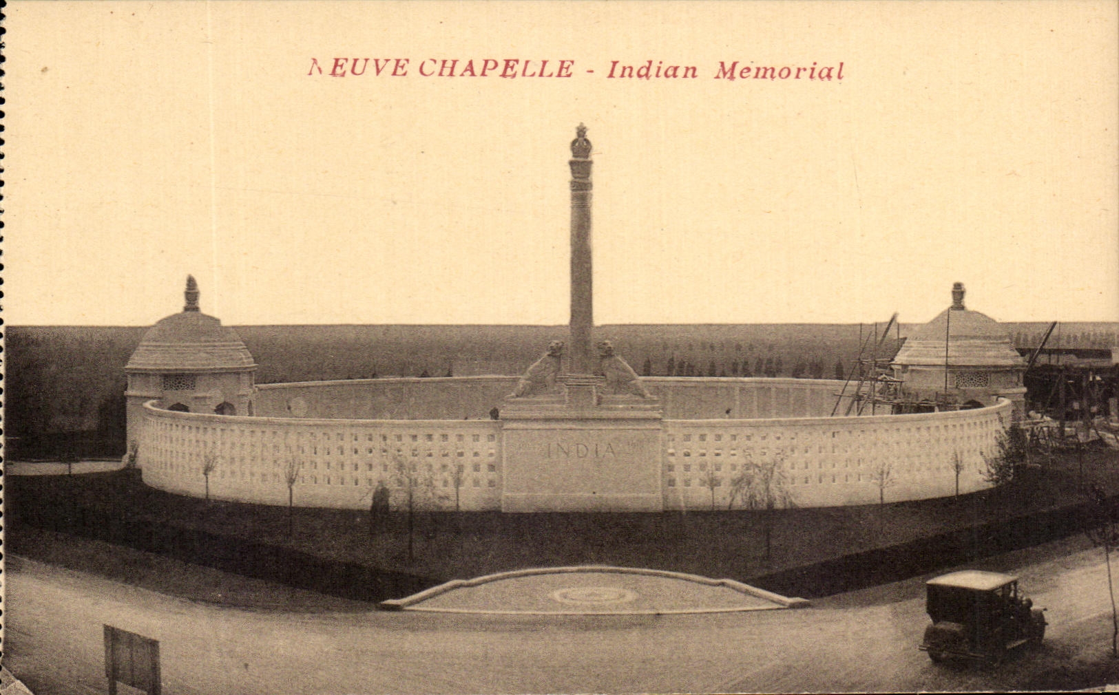 CPA Neuve Chapelle Indian Memorial Militaria 