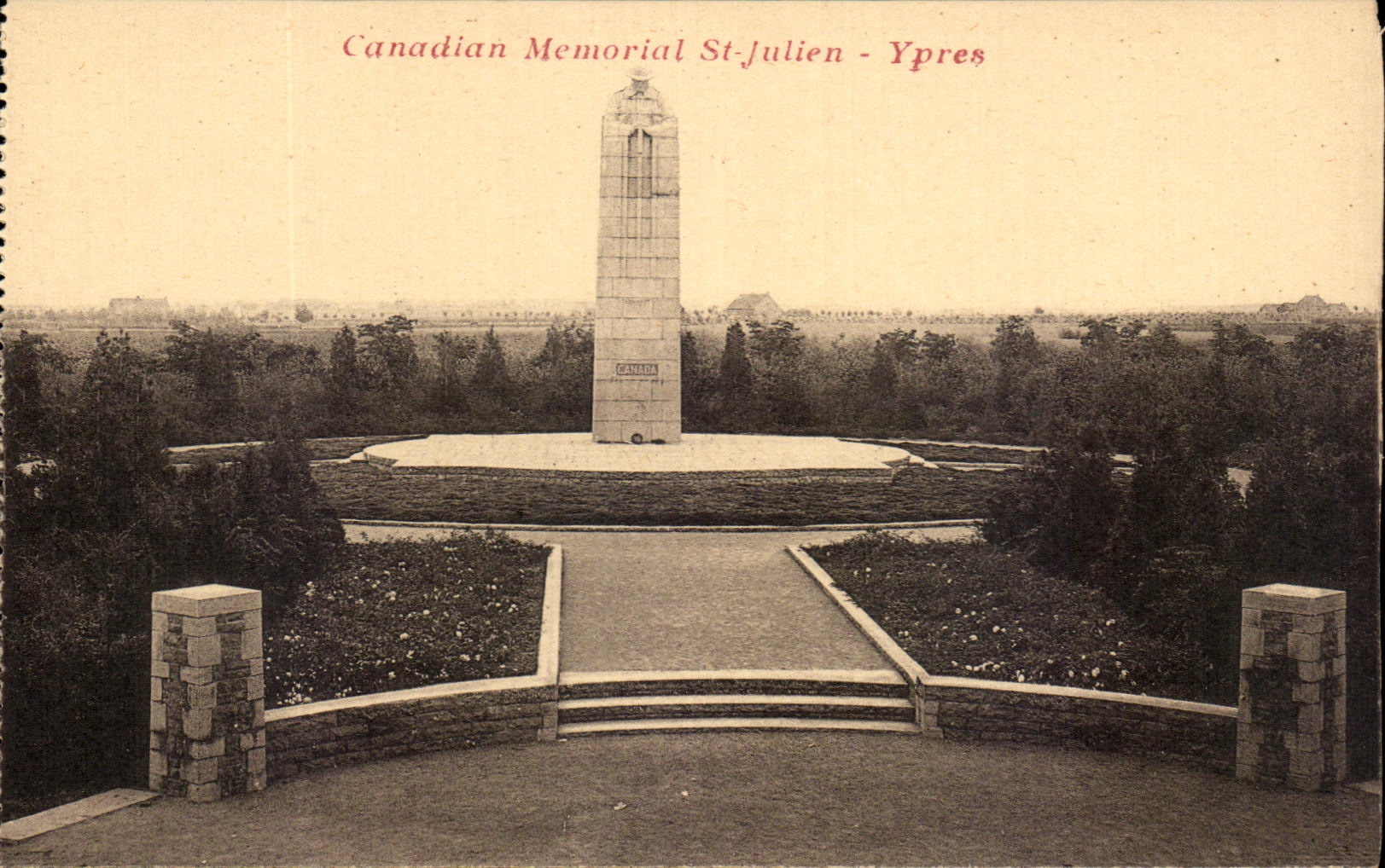 CPA Canadian Memorial St Julien Ypres Militaria
