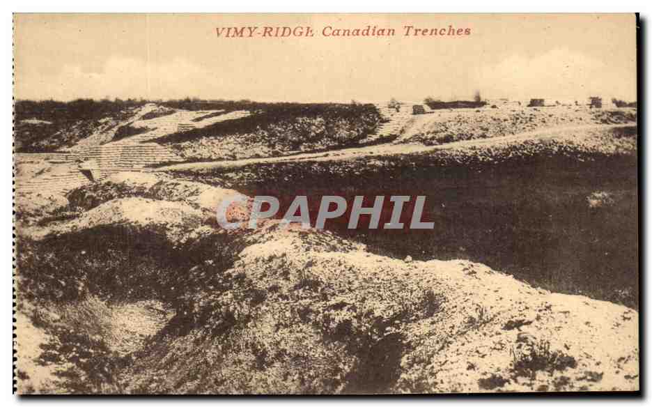 Vimy Ridge — Canadian Trenches — sans éditeur ni numéro visible